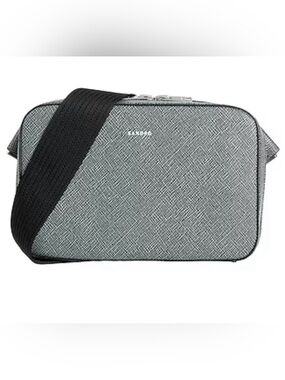 Sandro Textured Black and Grey Belt Bag with Adjustable Strap